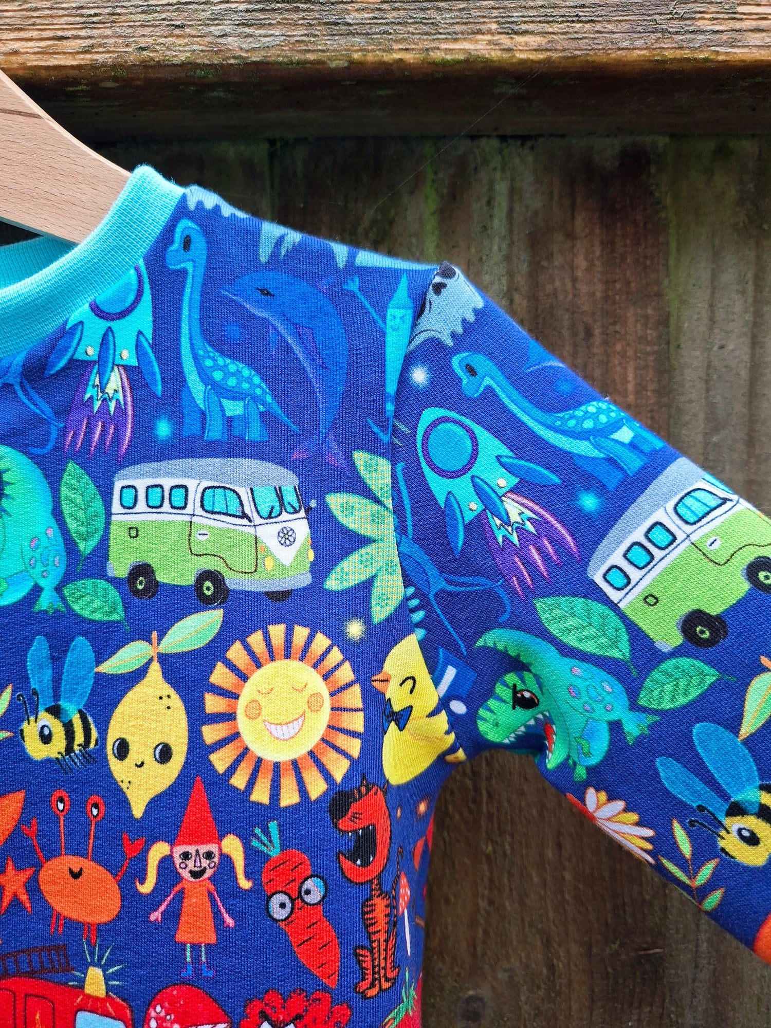 Brightly coloured childrens jumpers
