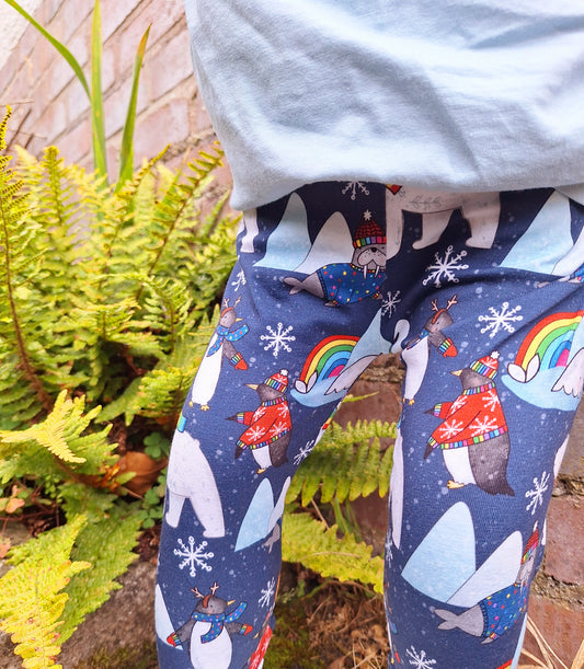 Polar Pals Cuffed Leggings - Wifflepigs Colourful Clothing