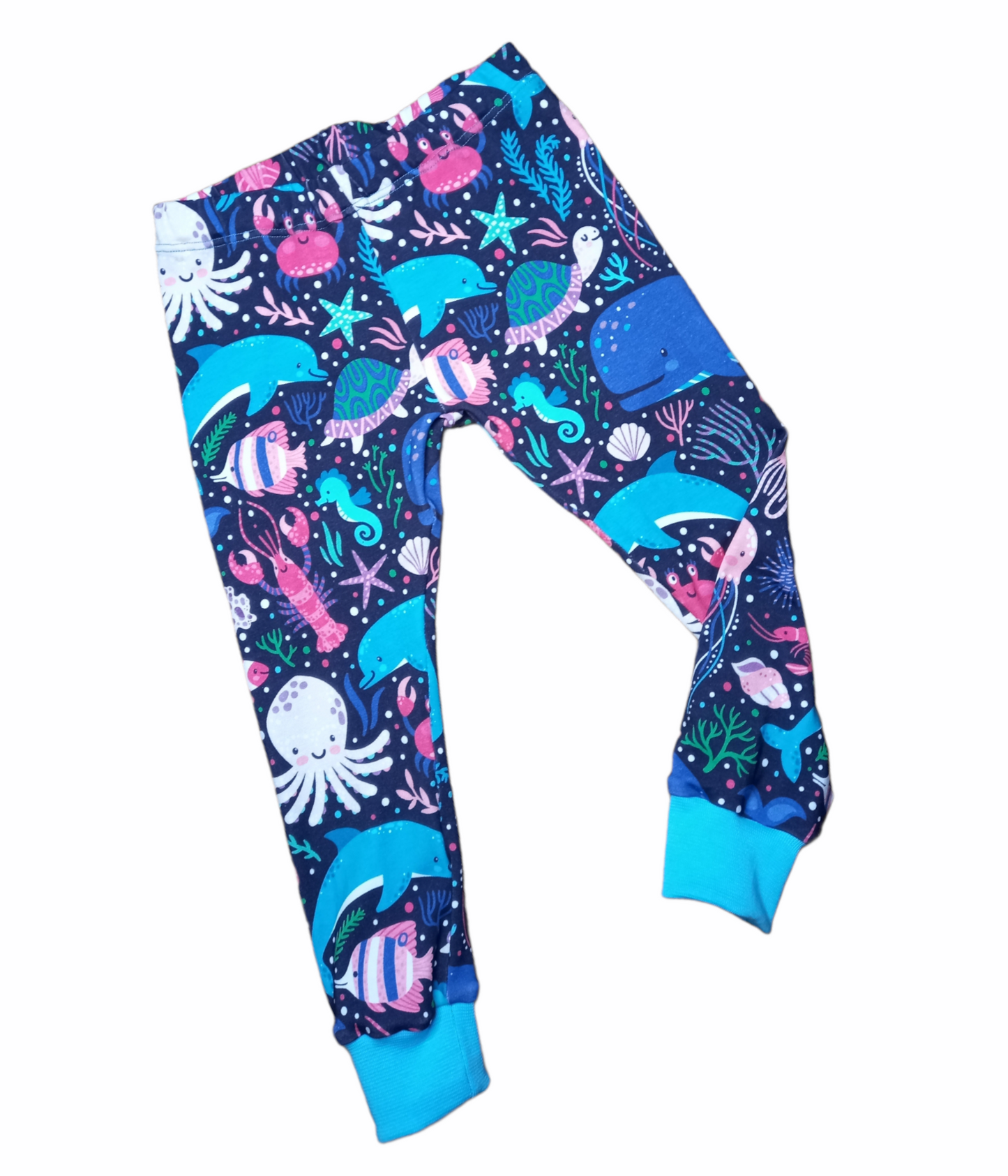 Sea Life Cuffed Leggings - Wifflepigs Colourful Clothing
