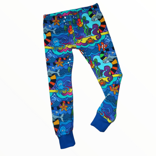 Leggings by Wifflepigs Colourful Clothing in a brightly coloured underwater print
