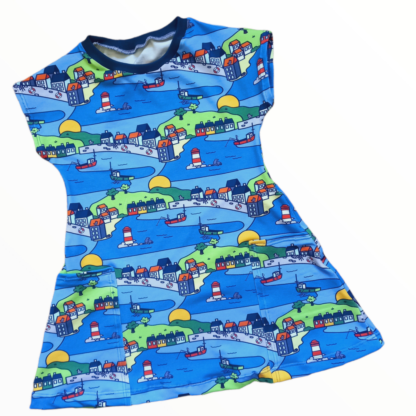 Little Fishing Village Pocket Dress - Wifflepigs Colourful Clothing