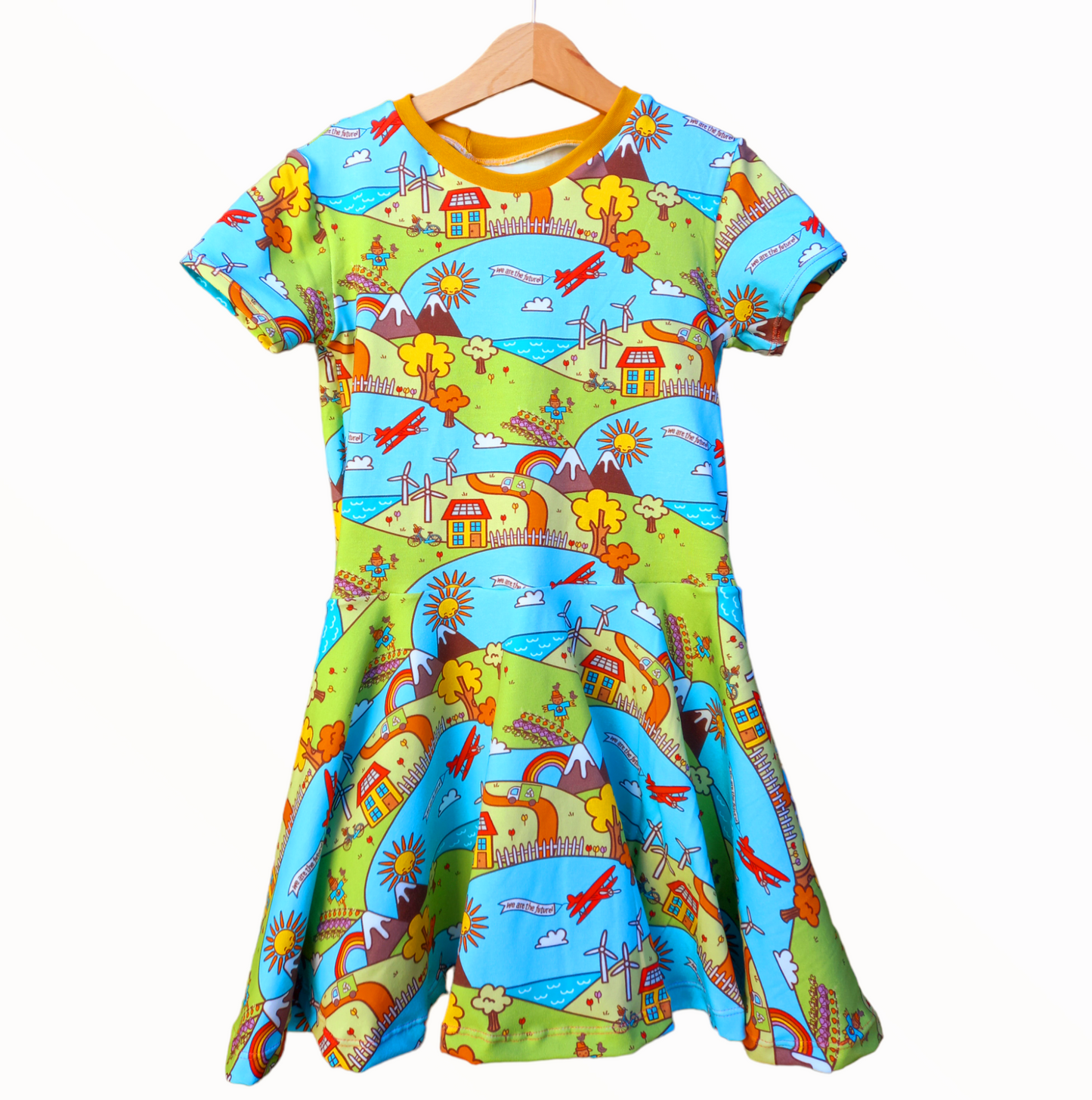 Our Planet Twirly Swirly Dress - Wifflepigs Colourful Clothing