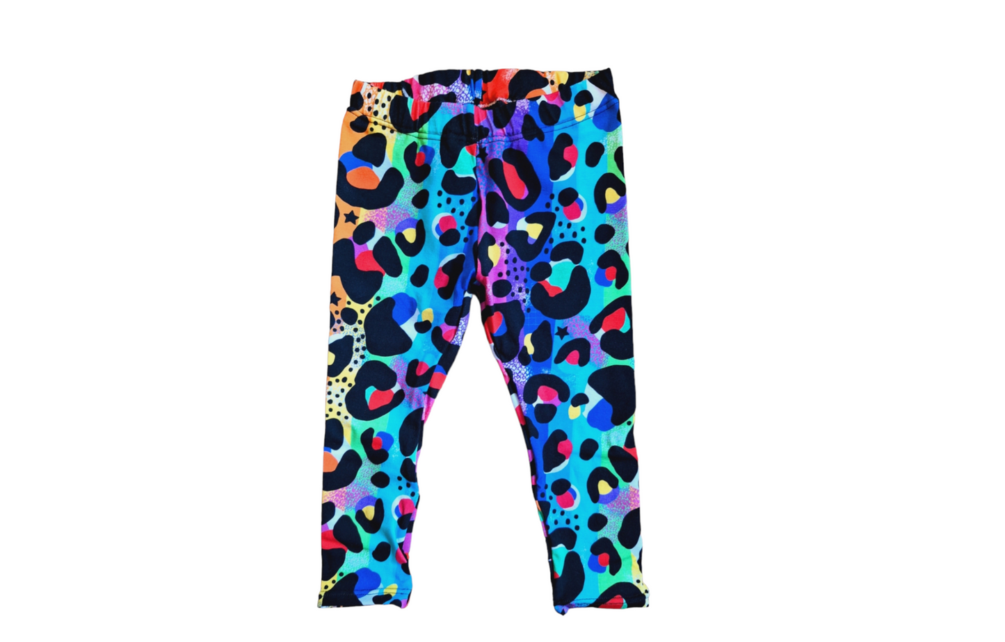 Carnival Leopard Print Hemmed Leggings - Wifflepigs Colourful Clothing