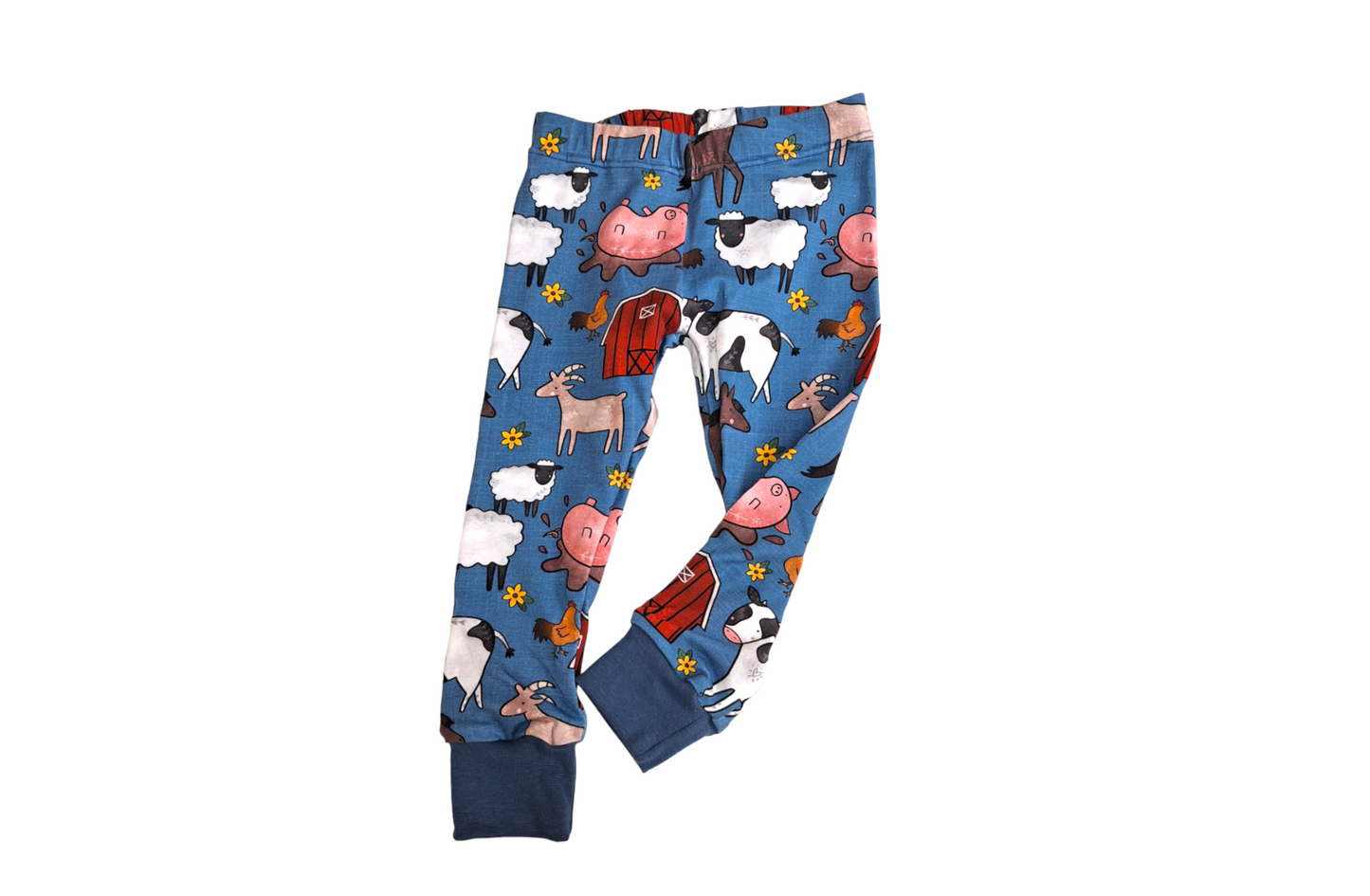 Farmyard Cuffed Leggings - Wifflepigs Colourful Clothing