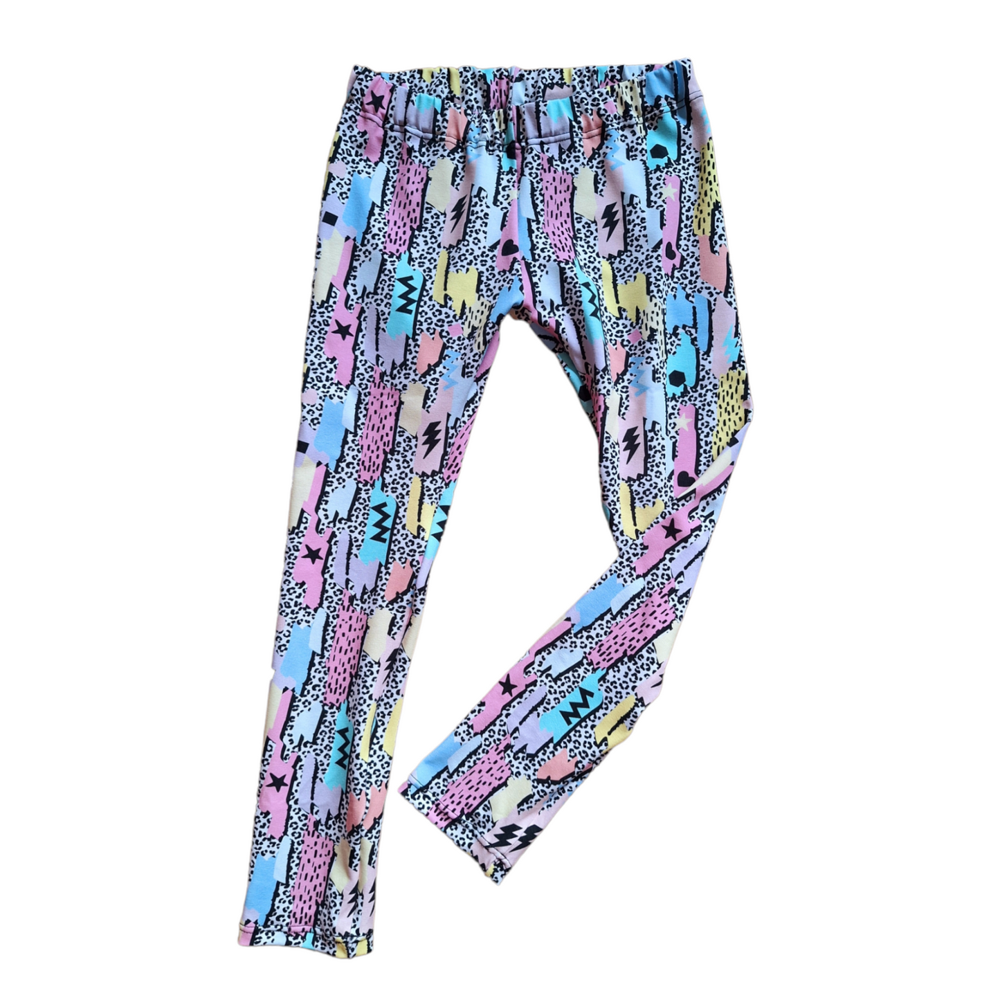 Pastel Dash Hemmed Leggings - Wifflepigs Colourful Clothing