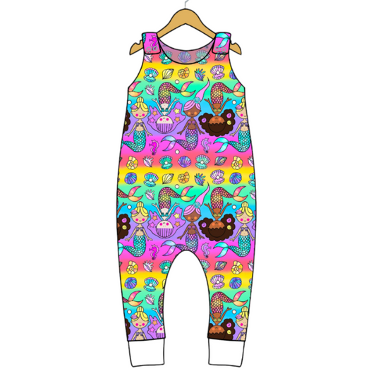 Mermaid Dungarees - Wifflepigs Colourful Clothing