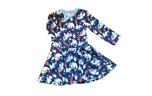 Polar Pals Twirly Swirly Dress - Wifflepigs Colourful Clothing
