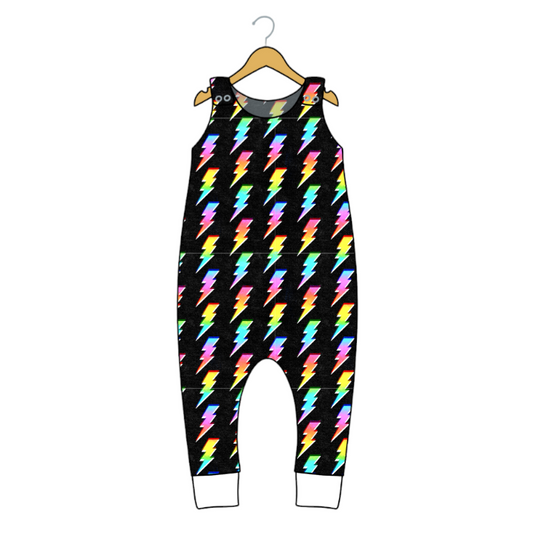 Lightning Bolt Dungarees - Wifflepigs Colourful Clothing