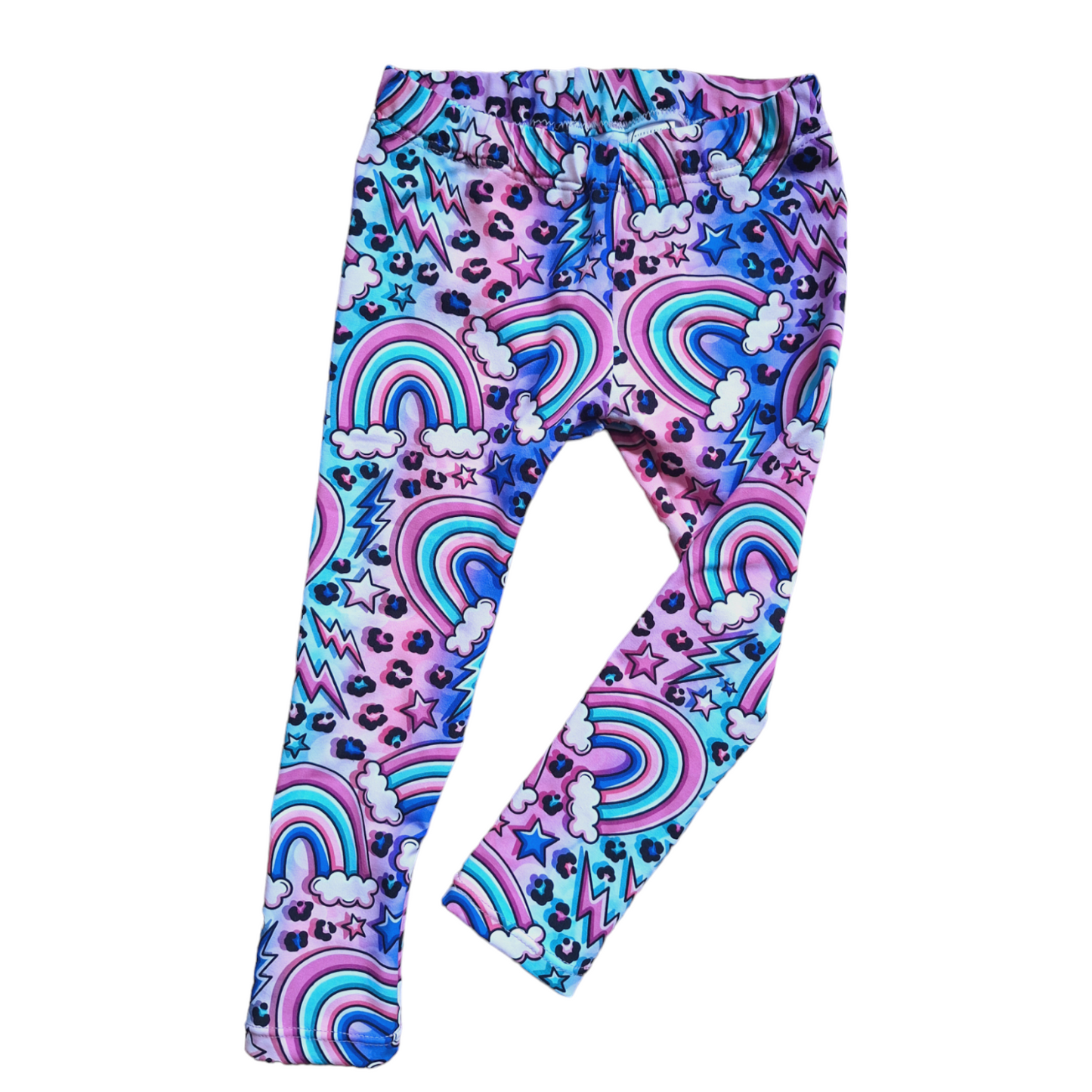 Pastel Rainbows Hemmed Leggings