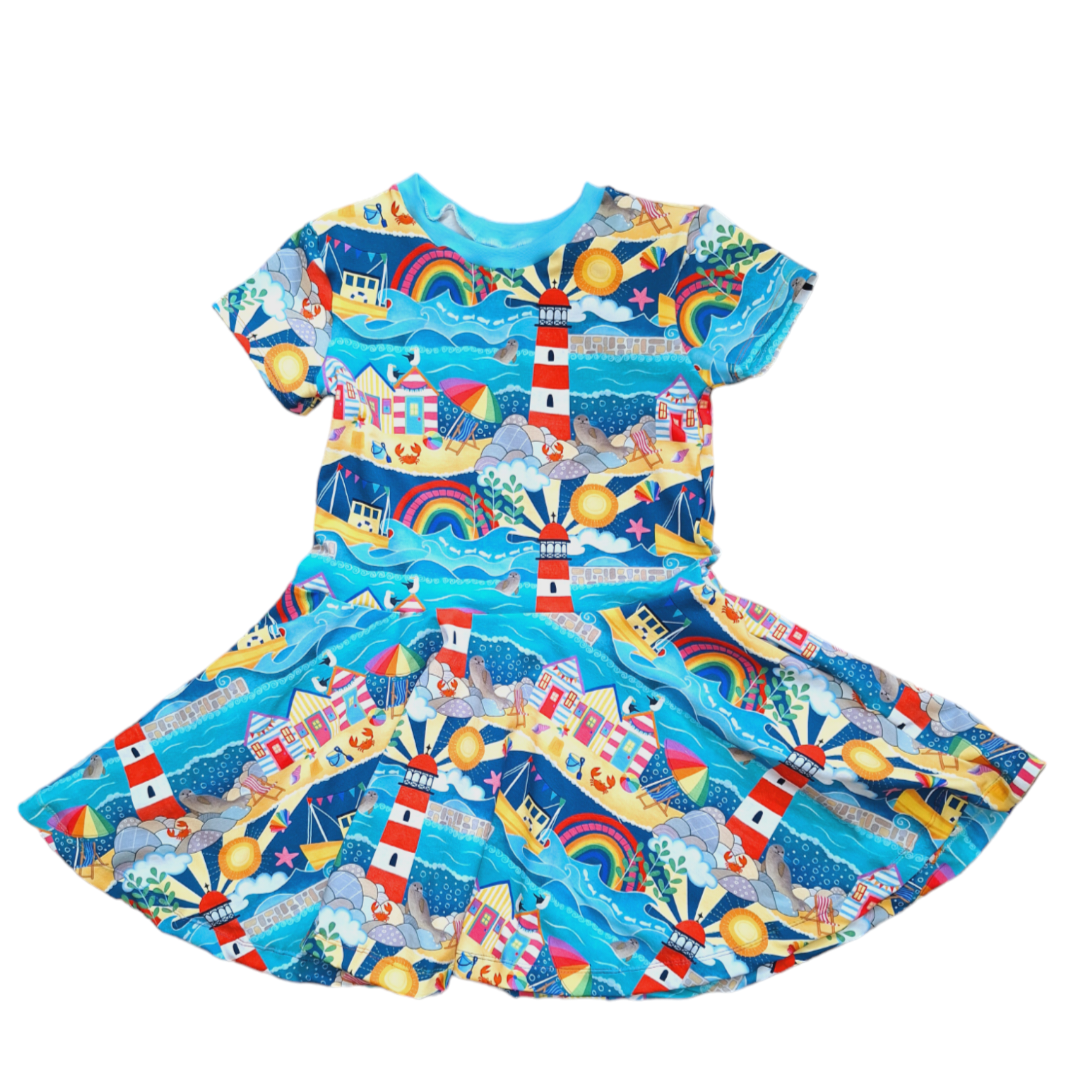 South Devon Summer Twirly Swirly Dress - Wifflepigs Colourful Clothing