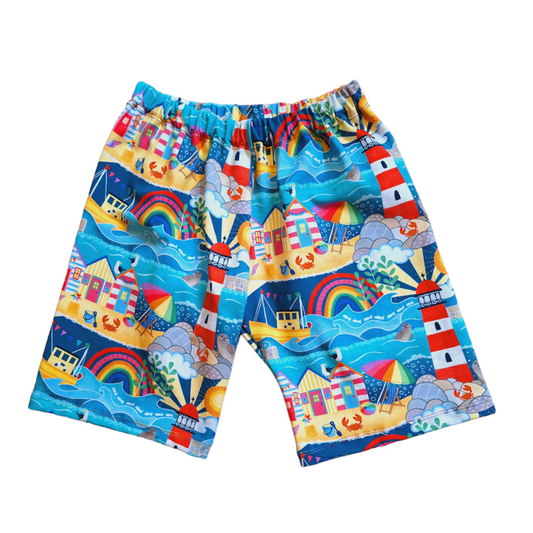 Seaside print childrens shorts