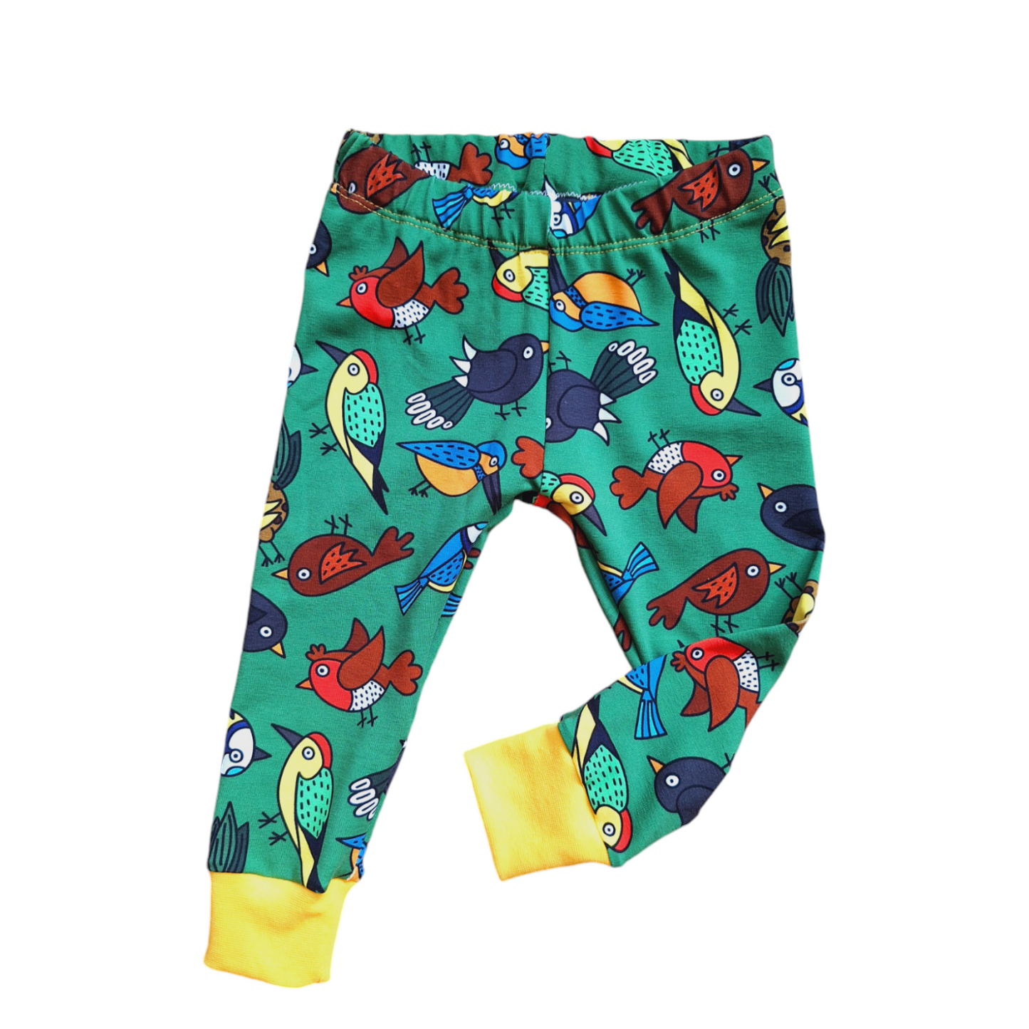 Little Birds Cuffed Leggings - Wifflepigs Colourful Clothing