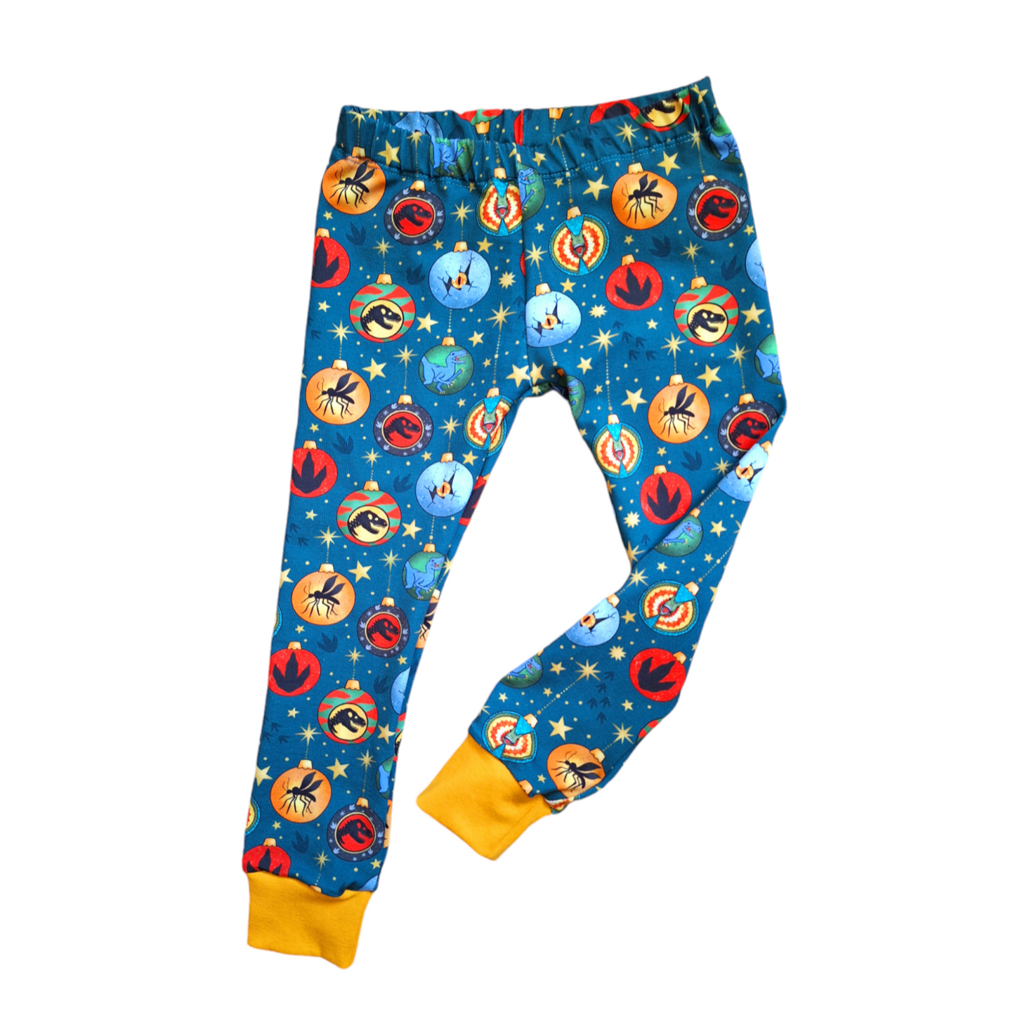 Christmas Dinosaur cuffed leggings