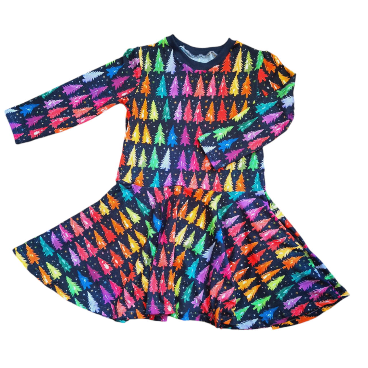 Rainbow Trees Twirly Swirly Dress