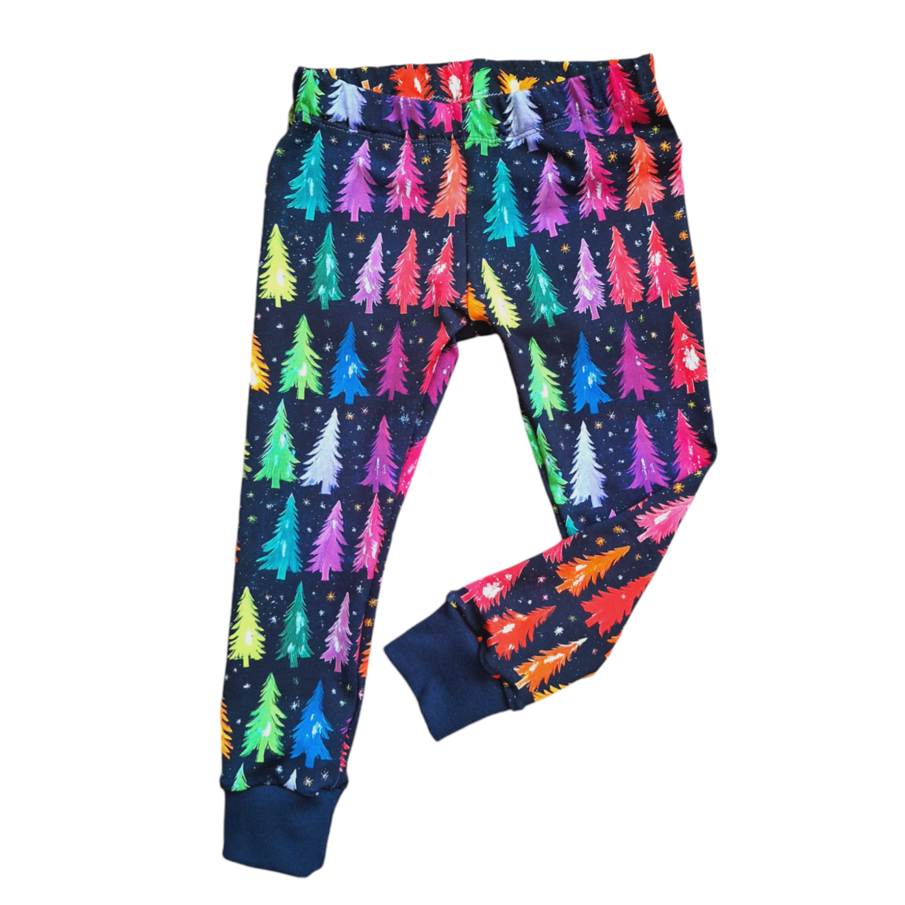 Rainbow Trees cuffed leggings