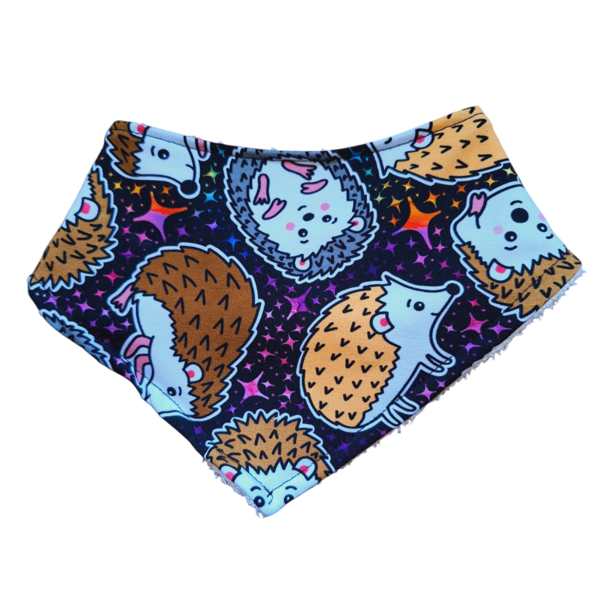 Hedgehog print dribble bibs
