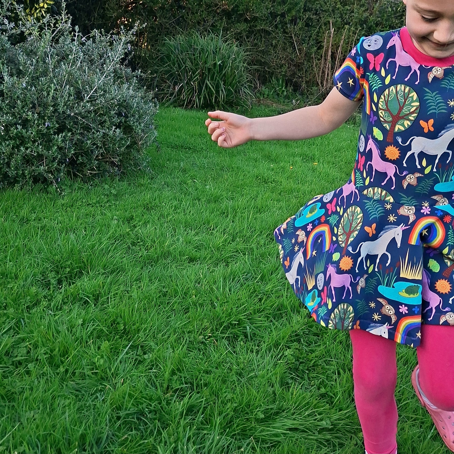 Woodland Unicorn Twirly Swirly Dress - Wifflepigs Colourful Clothing