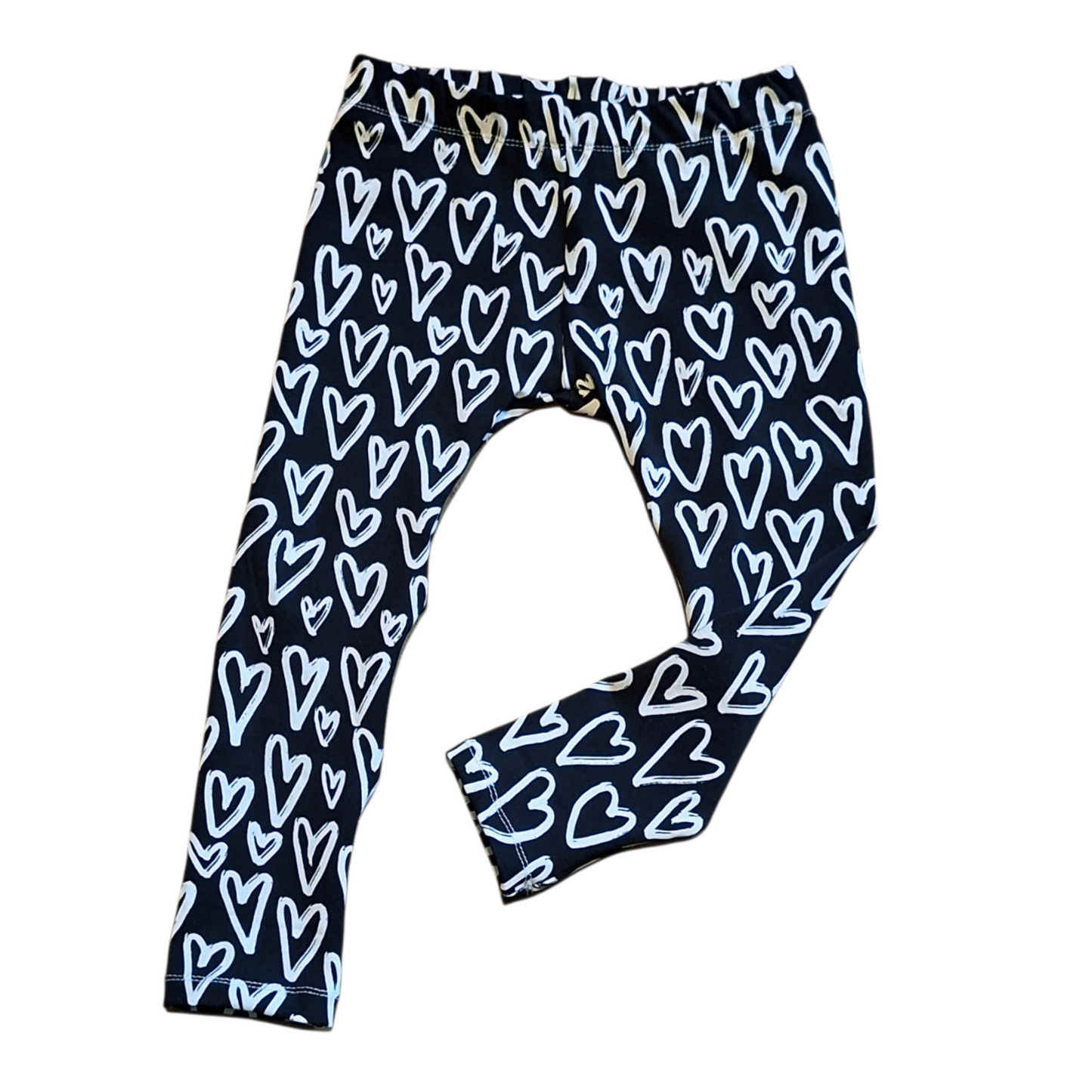 Mono Hearts leggings - Wifflepigs Colourful Clothing