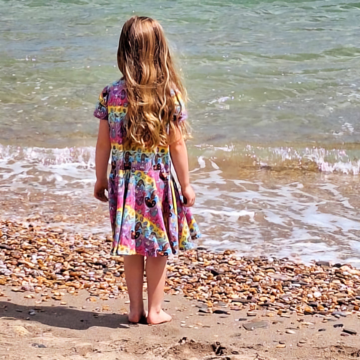 Mermaid Print Twirly Swirly Dress - Wifflepigs Colourful Clothing