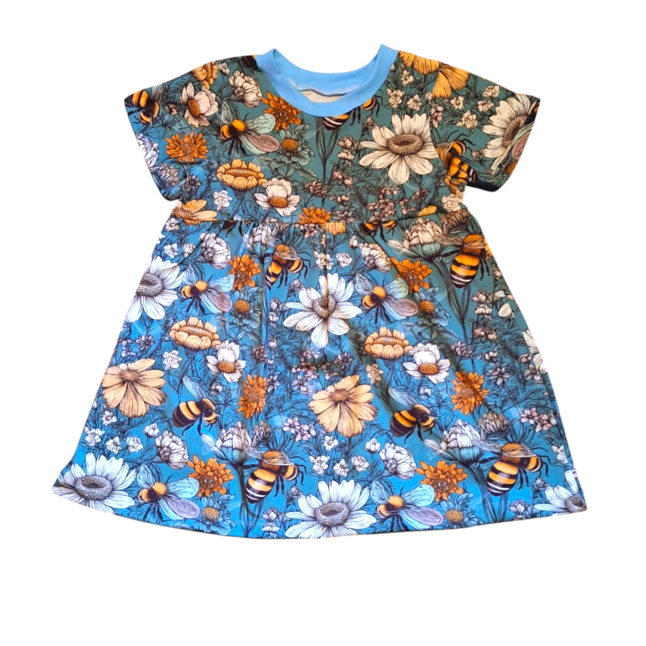 Floral Bees Gathered Dress