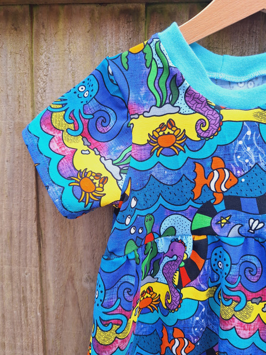 Underwater Adventure Gathered Dress