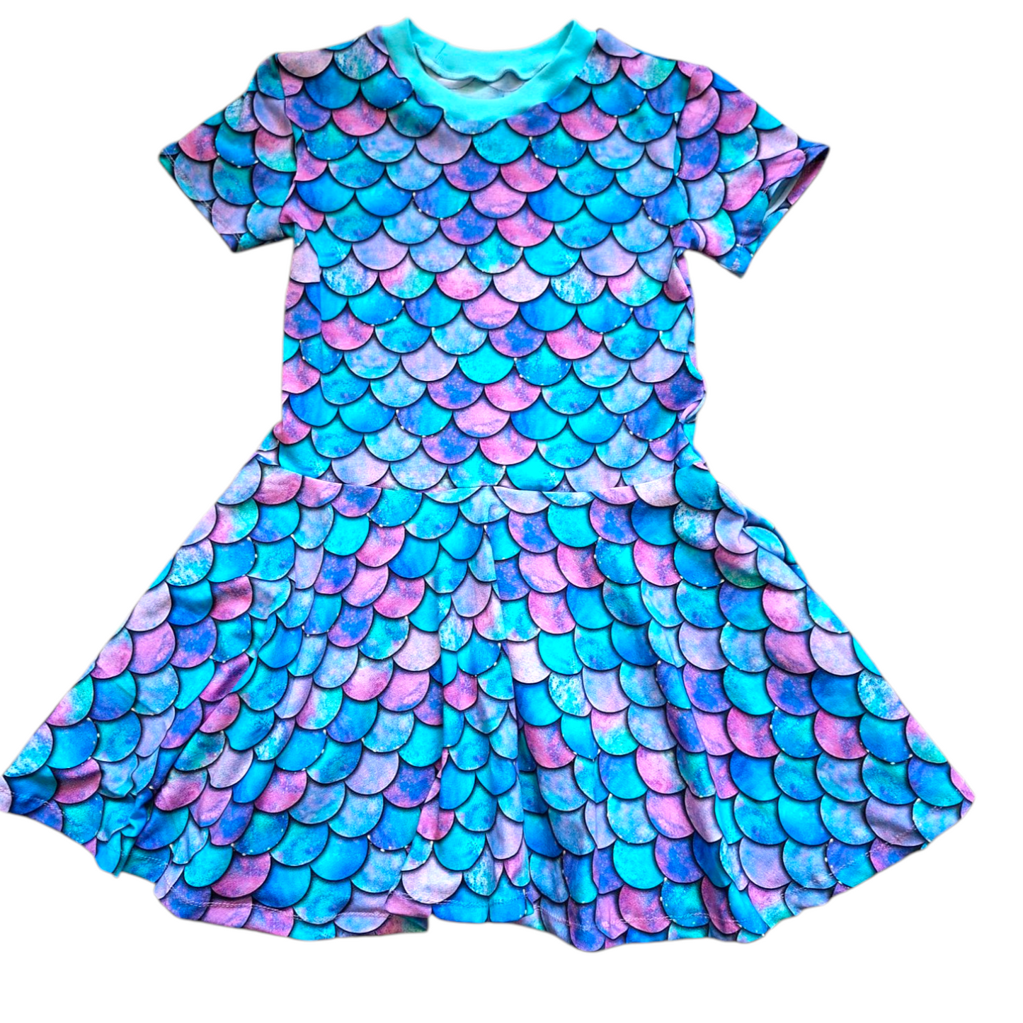 Children's dress with pockets in a mermaid design
