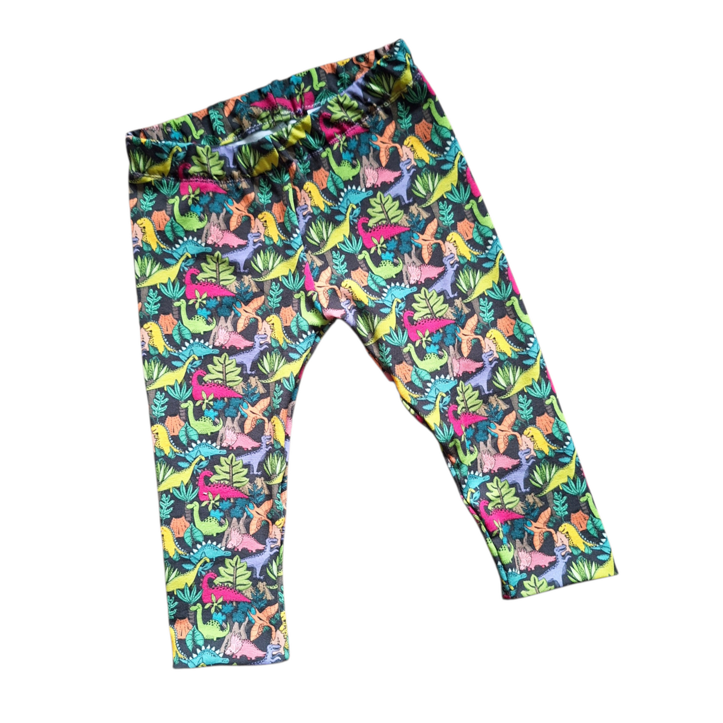 Jurassic Jungle Hemmed Leggings - Wifflepigs Colourful Clothing