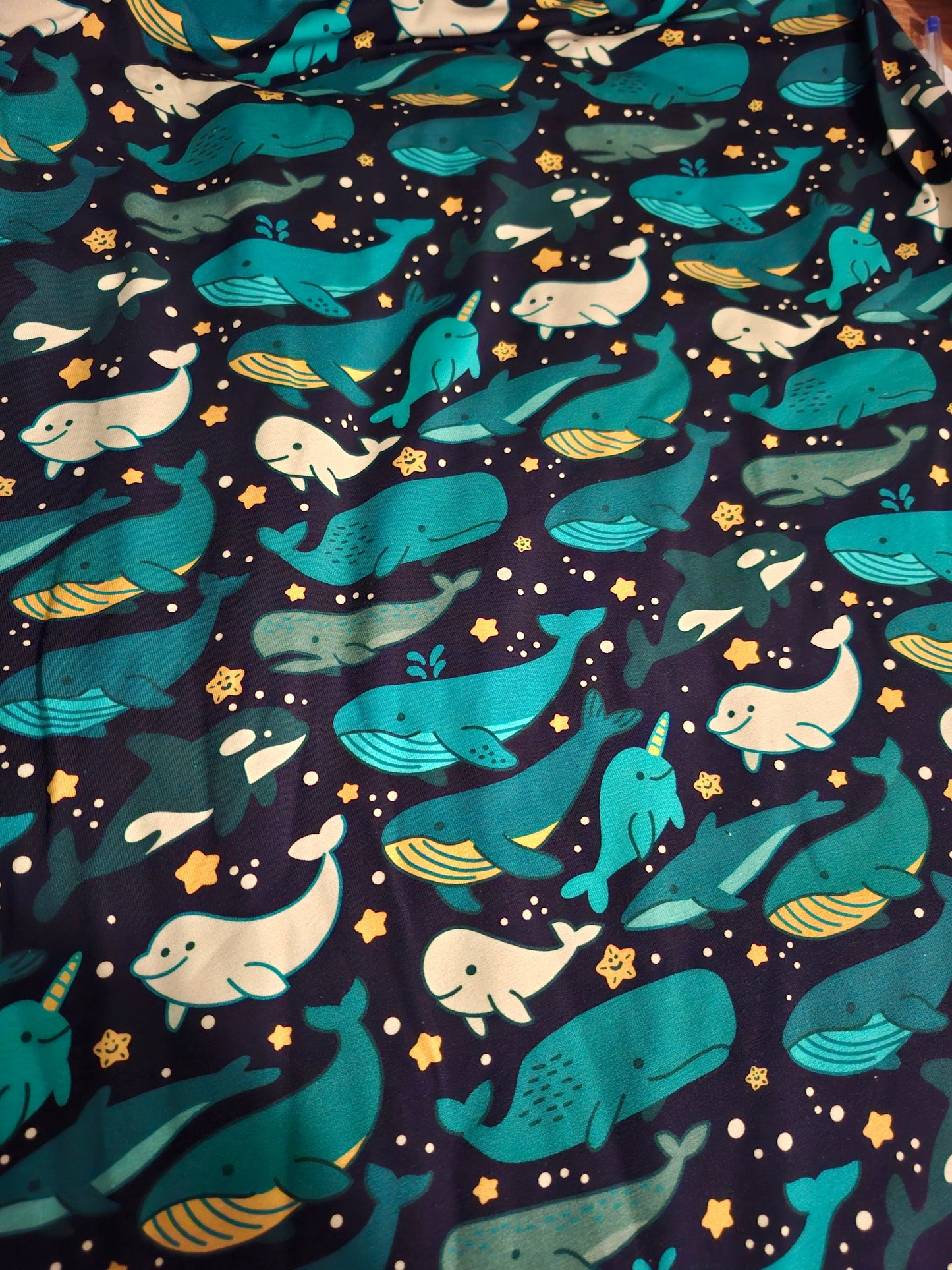Whale Print Relaxed Fit Children's Trousers