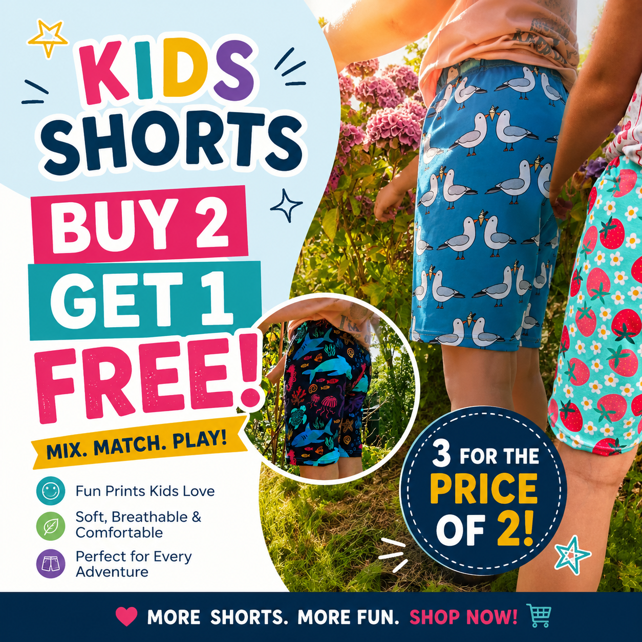 Colourful children's shorts