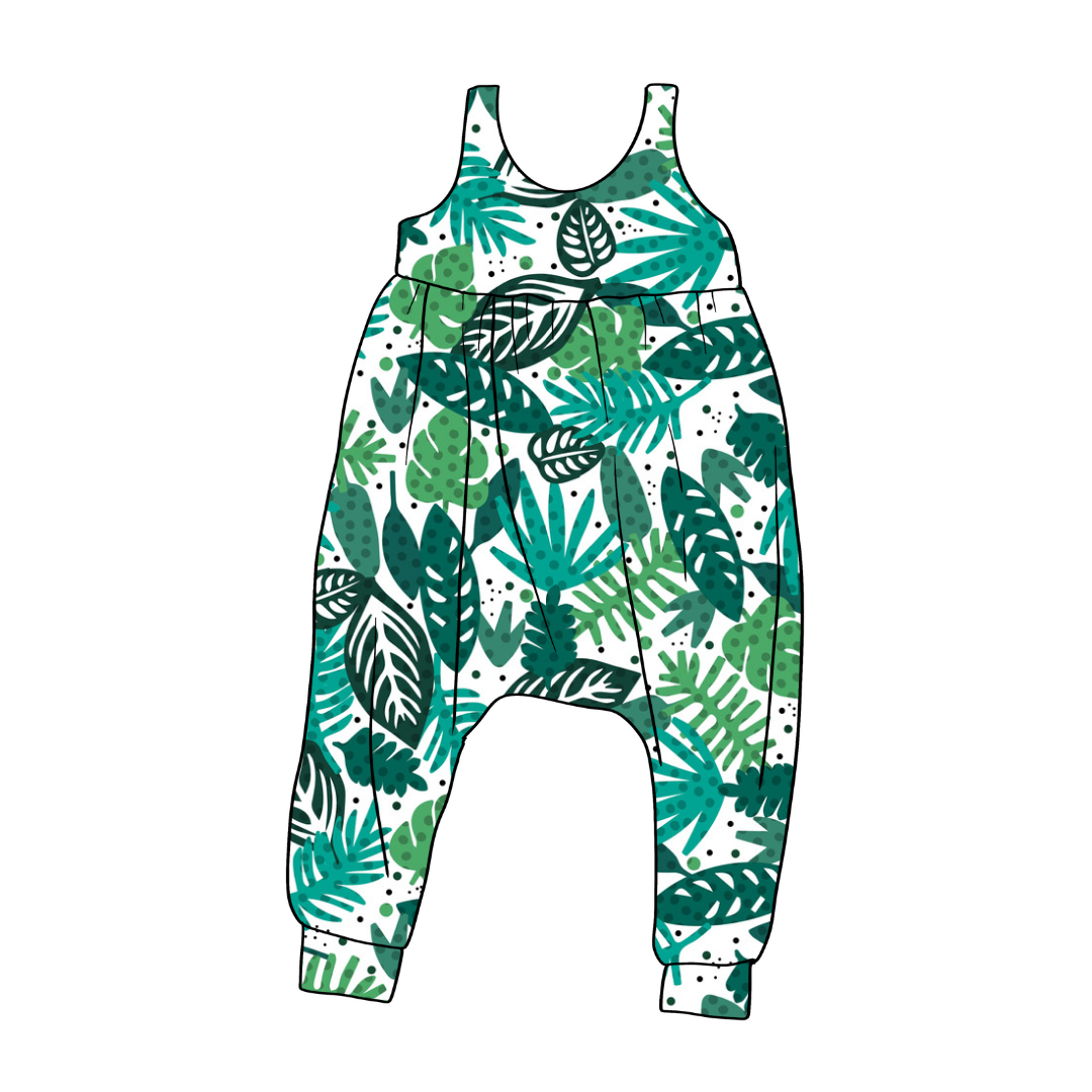 Tropical Leaves Bubble Romper