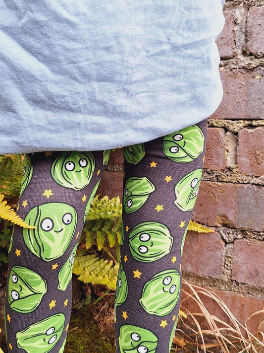 Christmas Sprout cuffed leggings