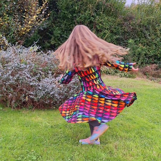 Rainbow Trees Twirly Swirly Dress