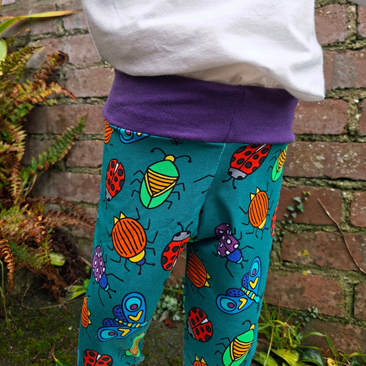 Beetle print relaxed fit children's trousers 