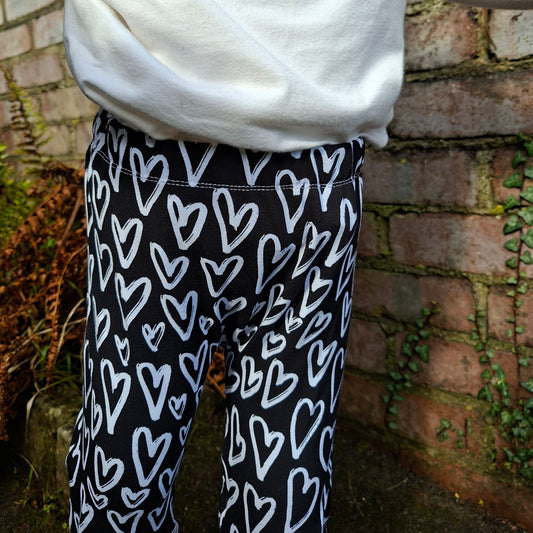 Mono Hearts Cross Fit Trousers - Wifflepigs Colourful Clothing 