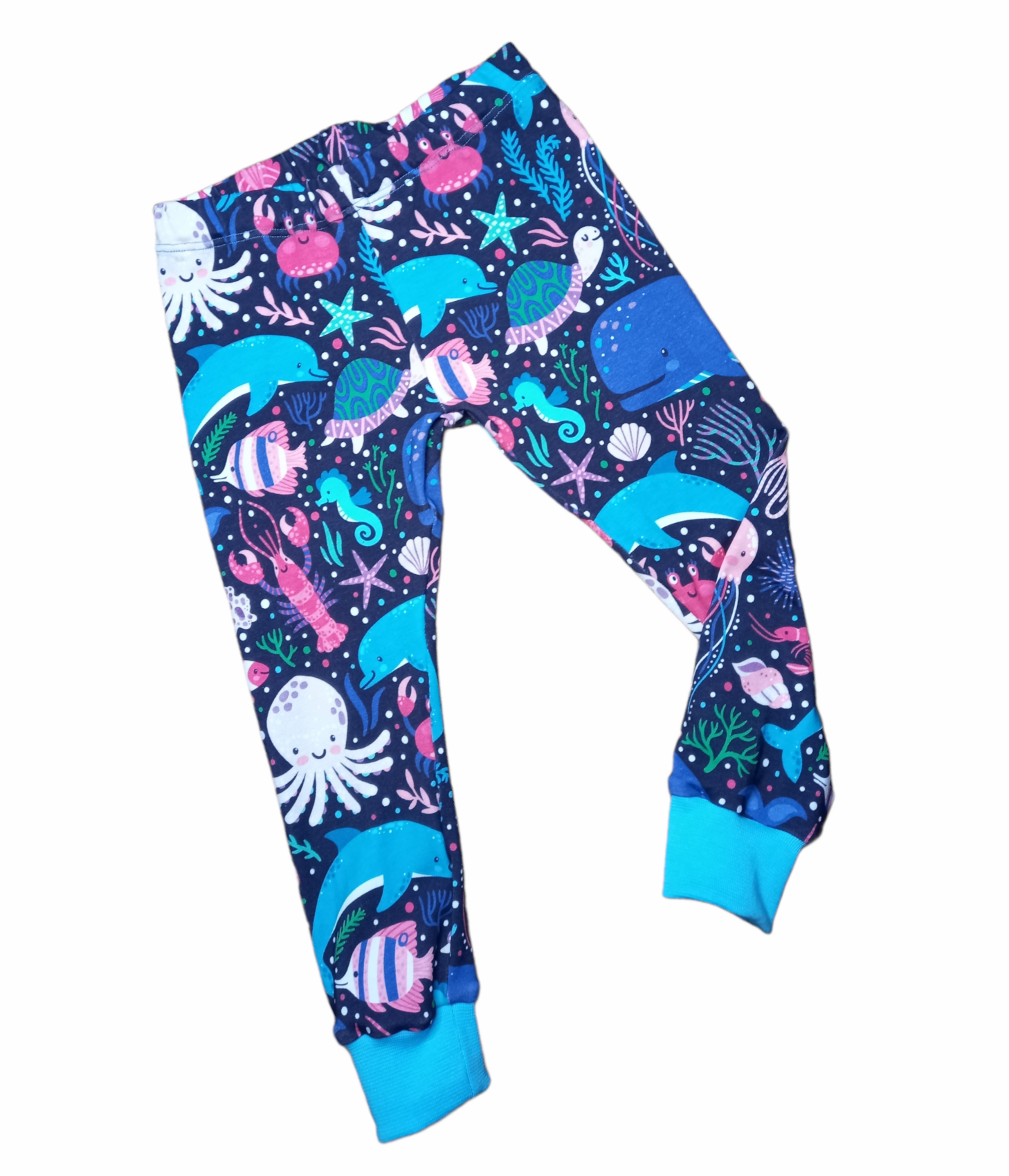 Sea Life Cuffed Leggings - Wifflepigs Colourful Clothing 