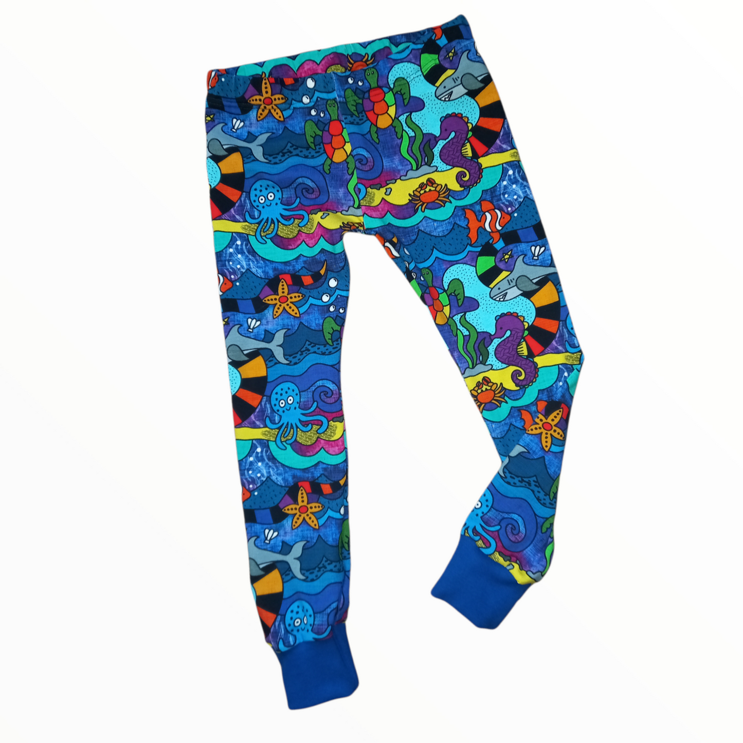 Leggings by Wifflepigs Colourful Clothing in a brightly coloured underwater print 