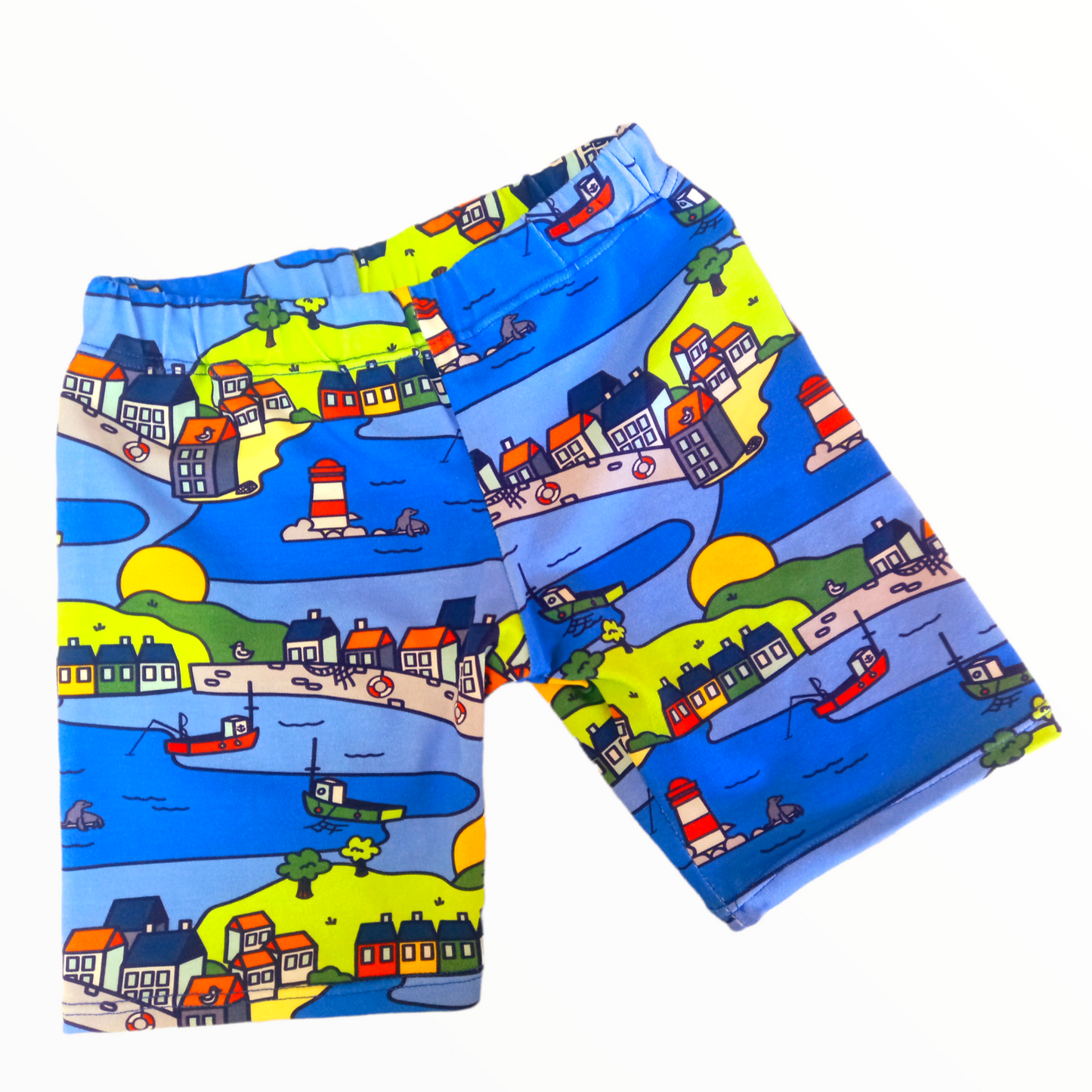 Little Fishing Village Shorts - Wifflepigs Colourful Clothing 