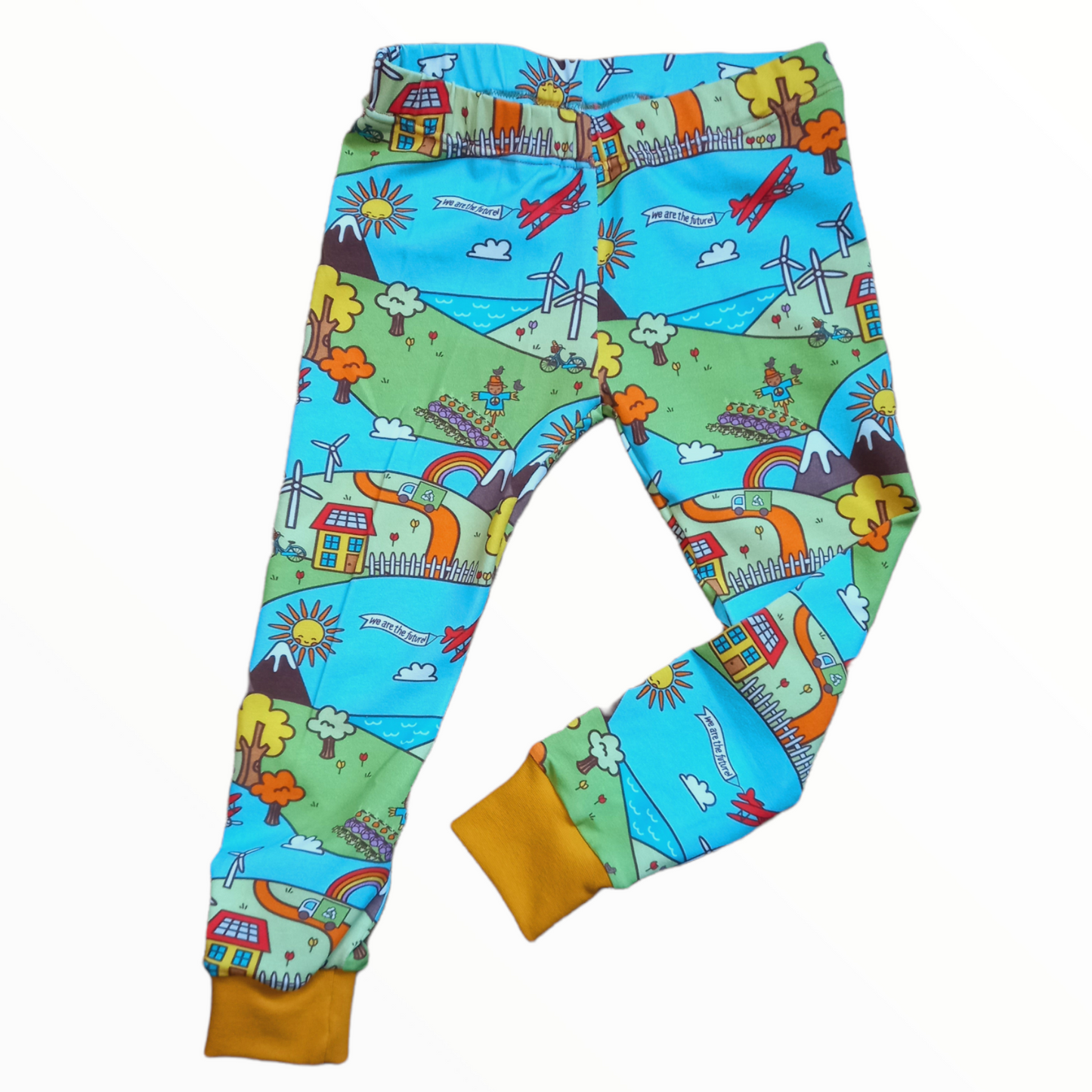 Our Planet Cuffed Leggings - Wifflepigs Colourful Clothing 