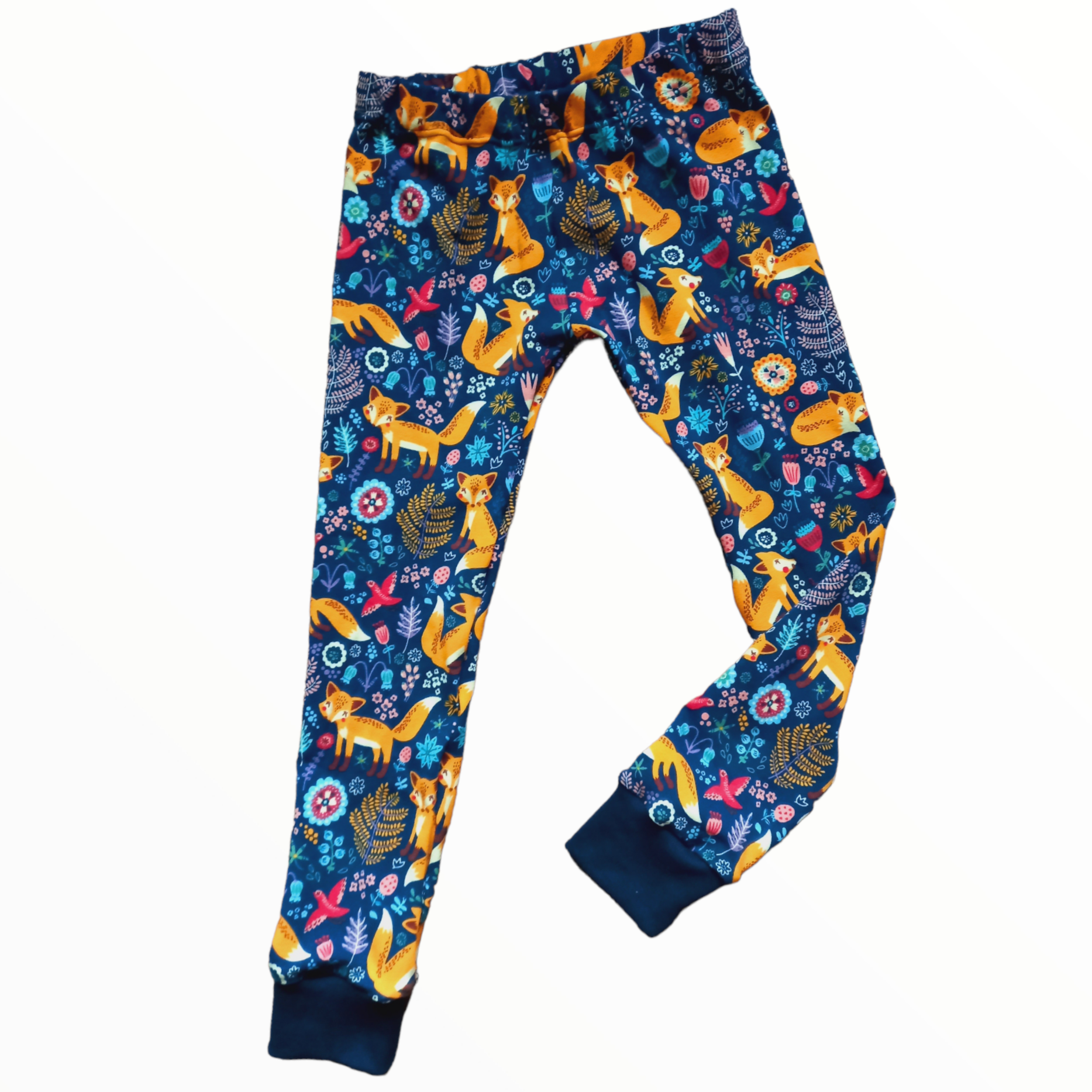 Little Fox Cuffed Leggings - Wifflepigs Colourful Clothing 