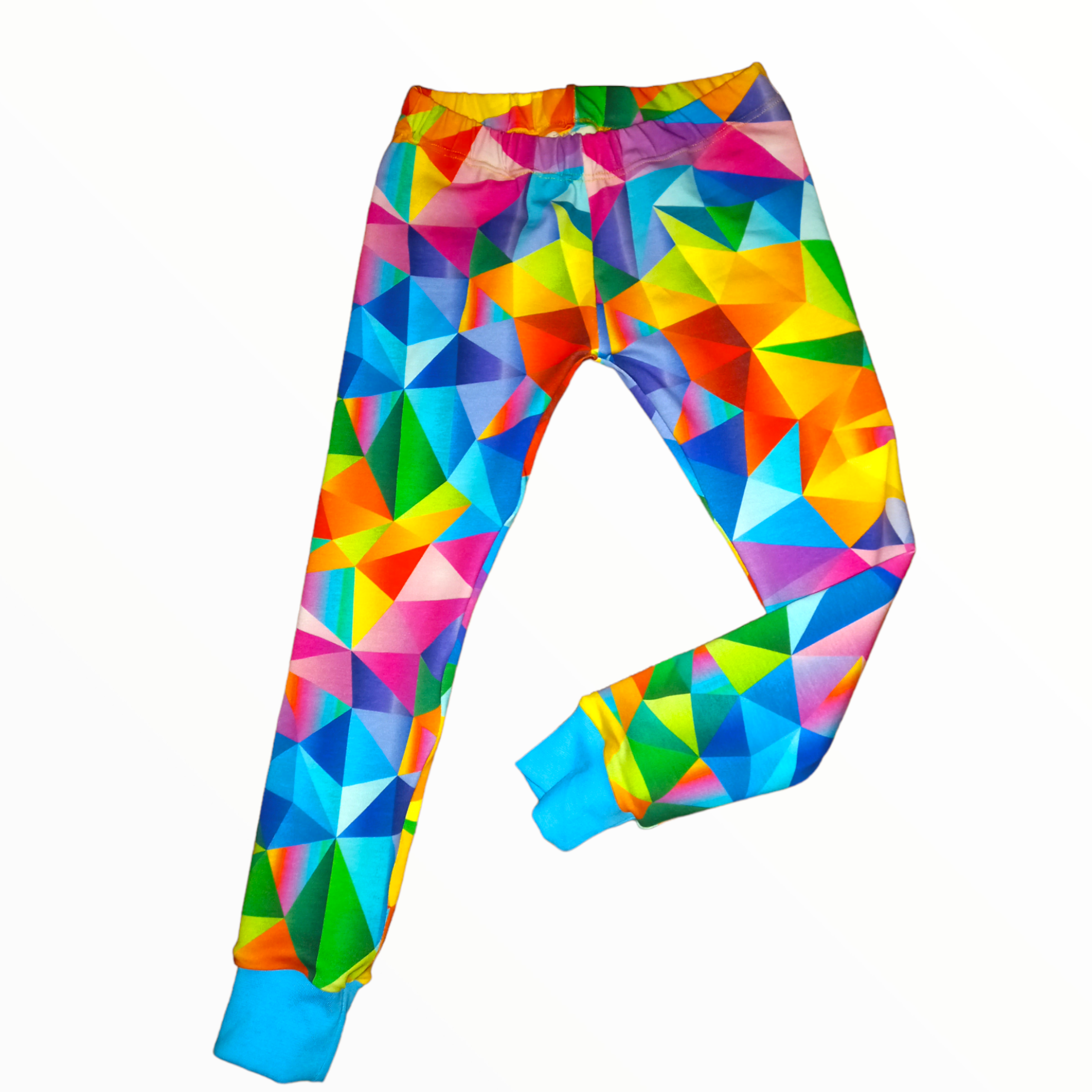 Kaleidoscope Cuffed Leggings - Wifflepigs Colourful Clothing 