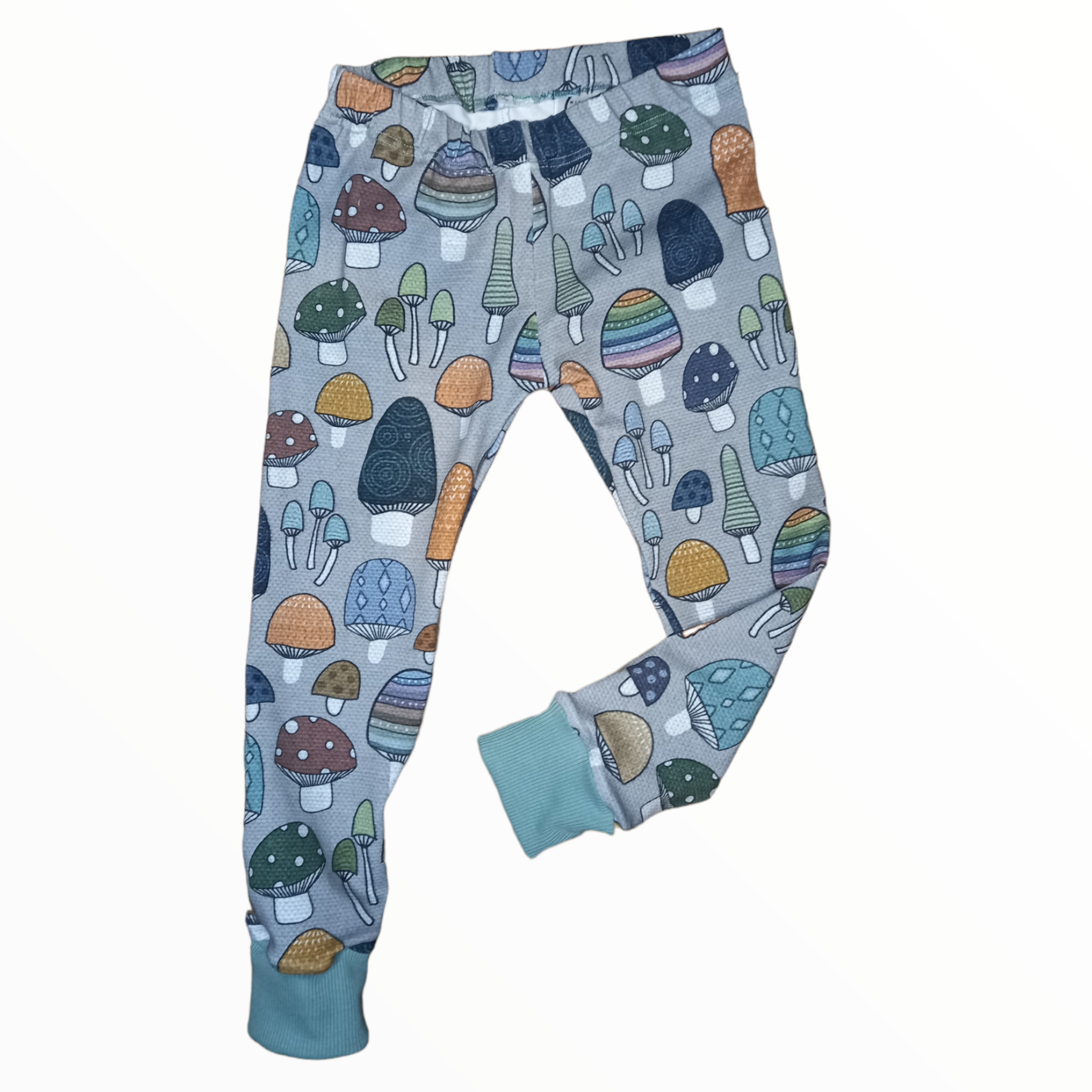 Burlap Toadstools Cuffed Leggings - Wifflepigs Colourful Clothing 