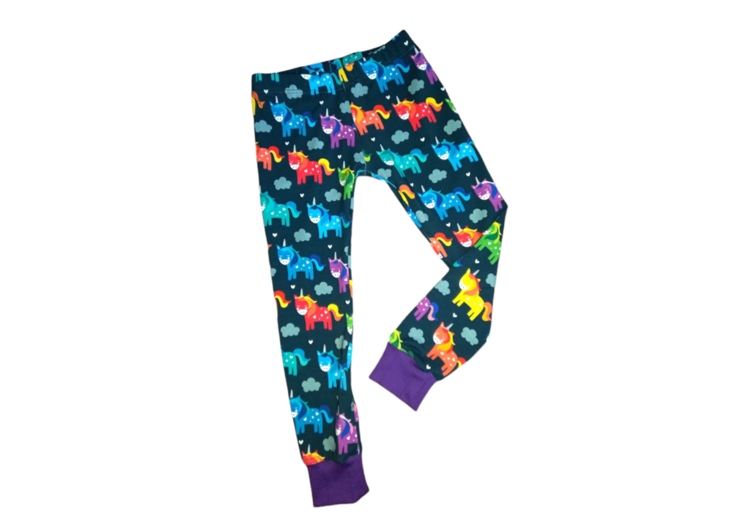 Rainbow unicorn print childrens leggings