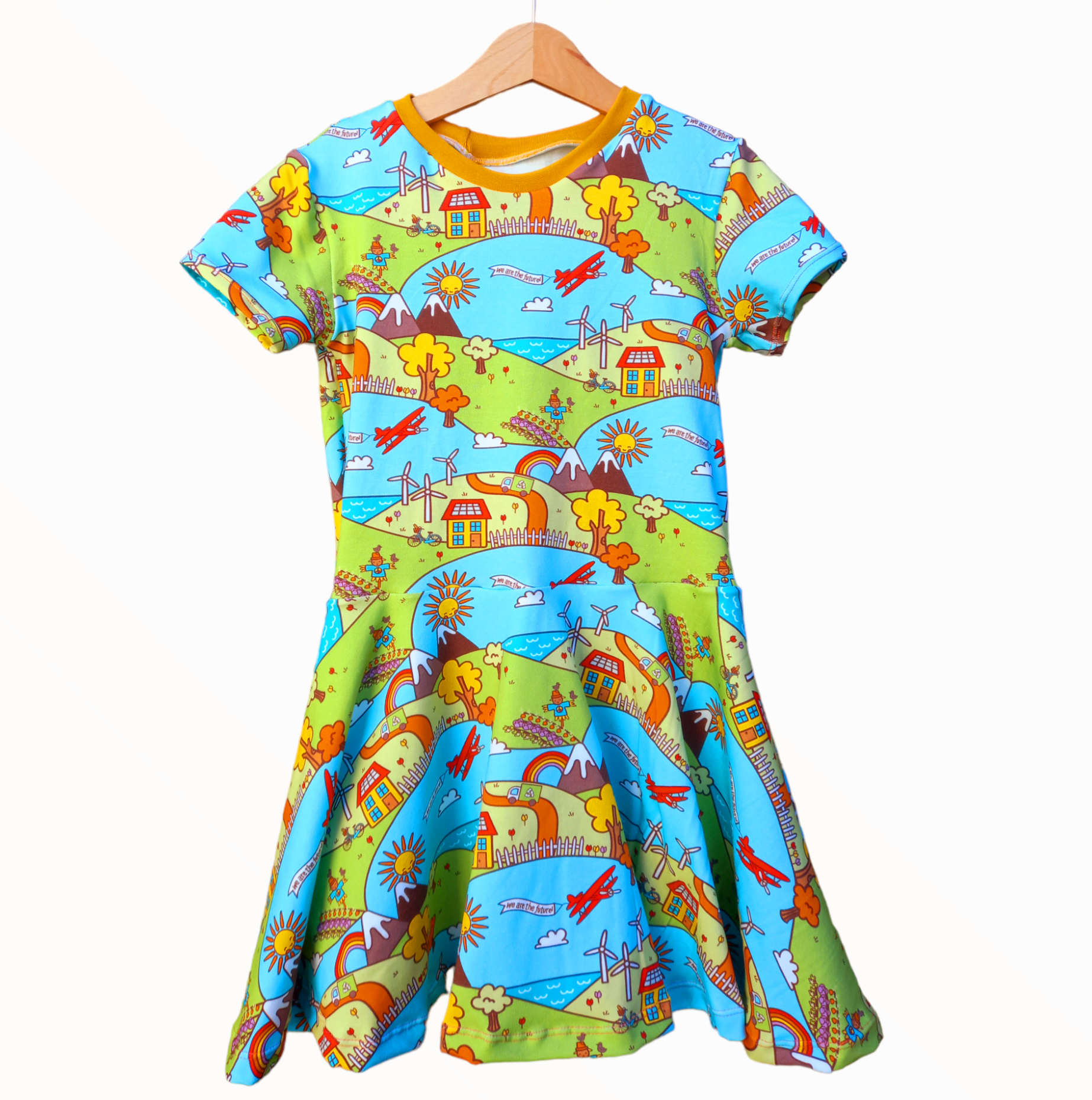 Our Planet Twirly Swirly Dress - Wifflepigs Colourful Clothing 