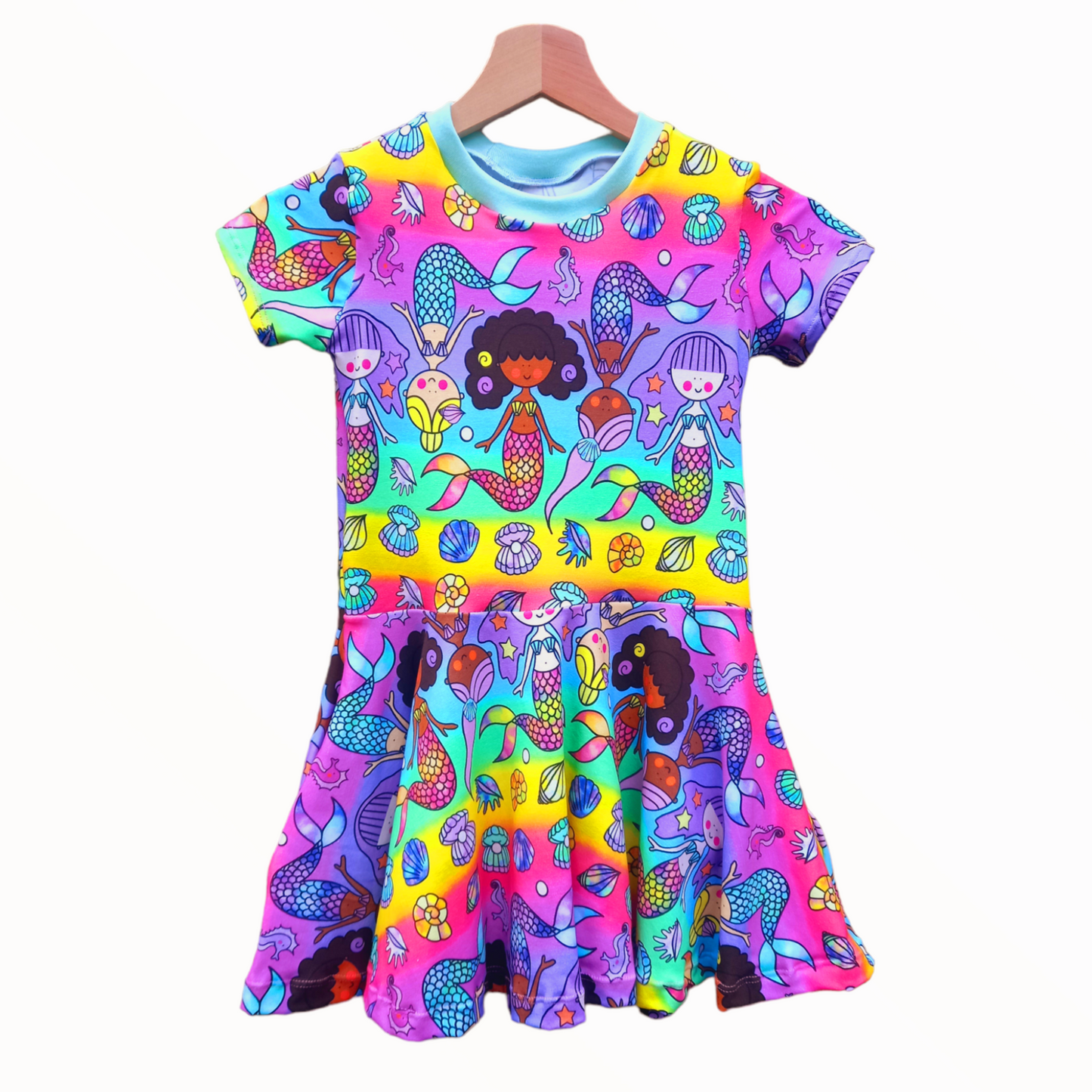 Mermaid Print Twirly Swirly Dress