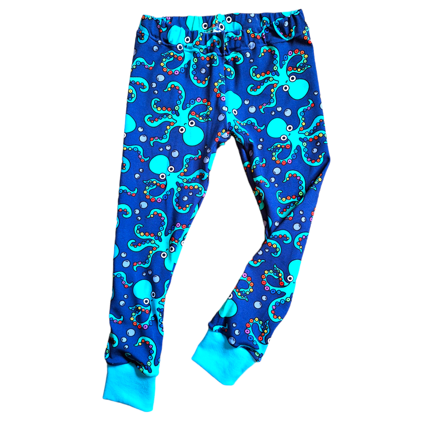 Octopus Cuffed Leggings - Wifflepigs Colourful Clothing 