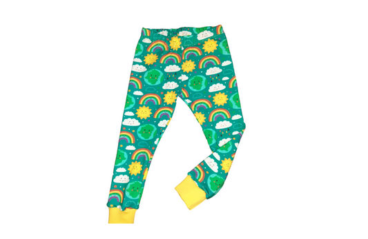 Happy Planet Cuffed Leggings - Wifflepigs Colourful Clothing 