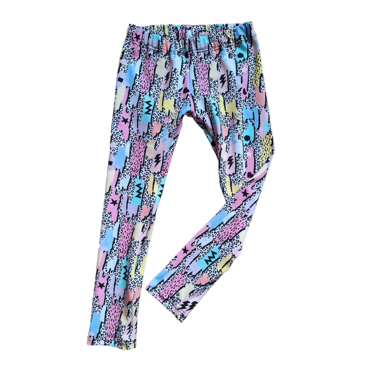 Pastel Dash Hemmed Leggings - Wifflepigs Colourful Clothing 