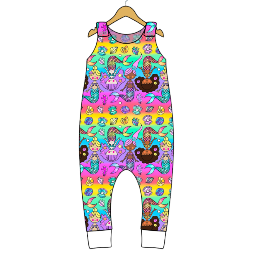 Mermaid Dungarees - Wifflepigs Colourful Clothing 