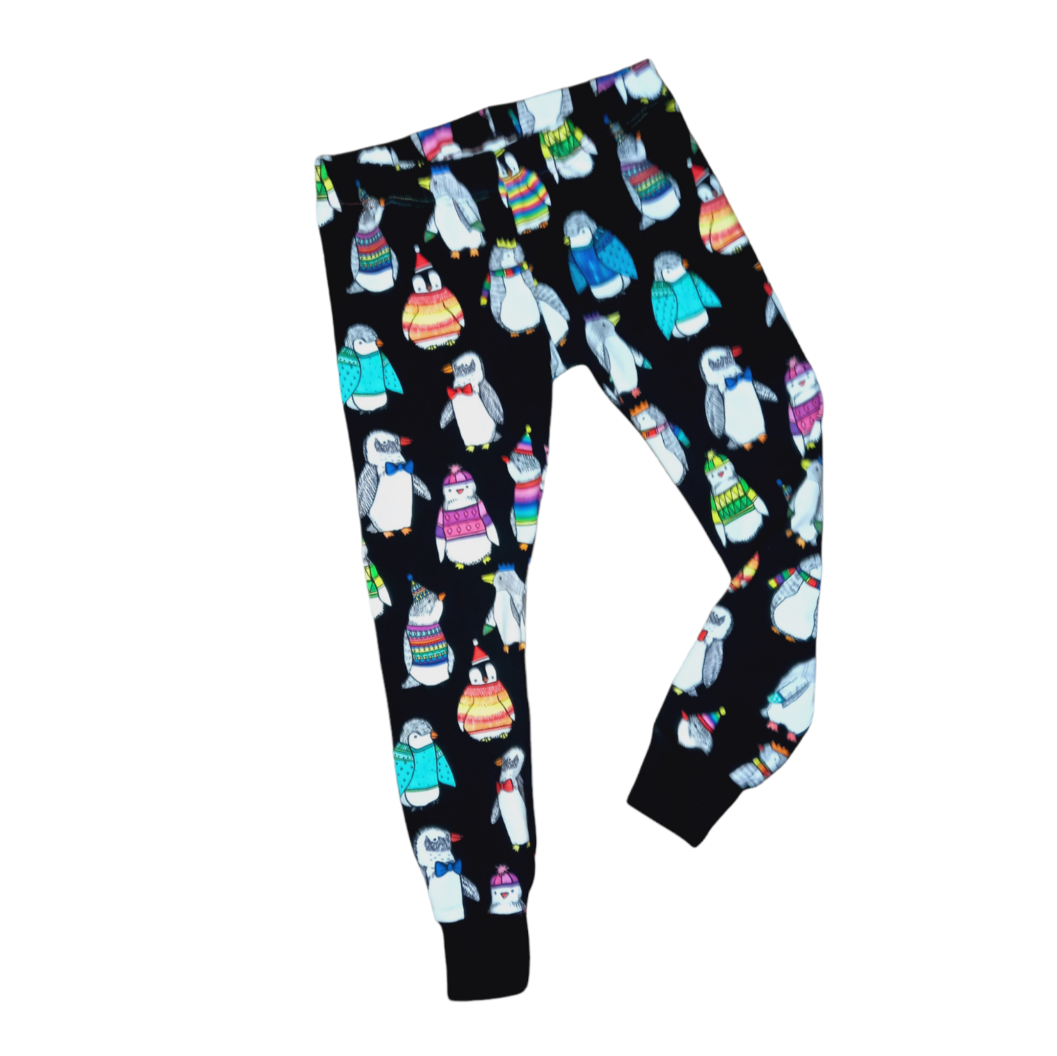 Party Penguins Cuffed Leggings - Wifflepigs Colourful Clothing 