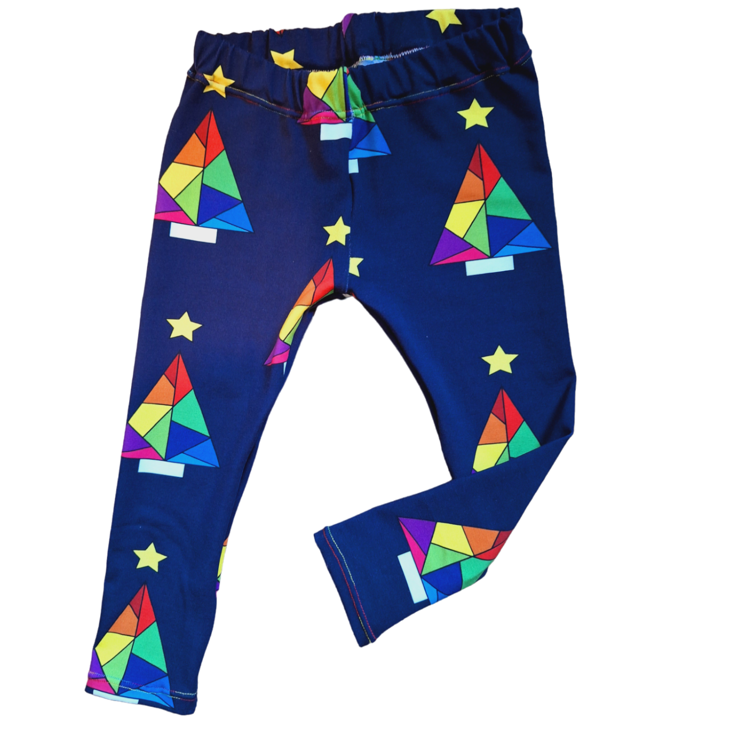 Mosaic Trees Hemmed Leggings - Wifflepigs Colourful Clothing 